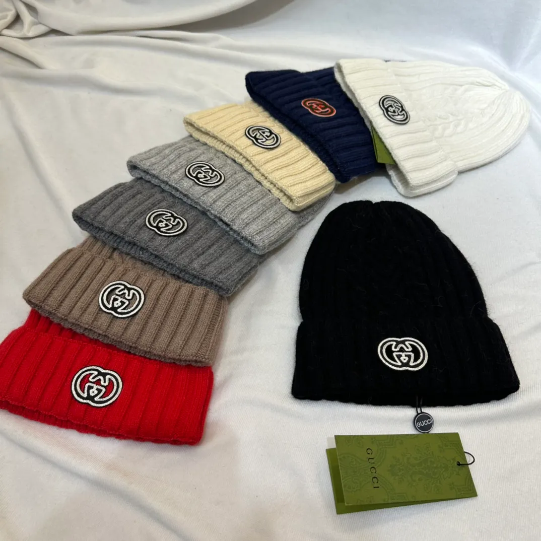 🉐90💛 Comes with dust bag [GUCCI] 2023 autumn and winter new style wool knitted beanie of the same style as the big brand, complete with tags ~ perfect for going out on the street!
