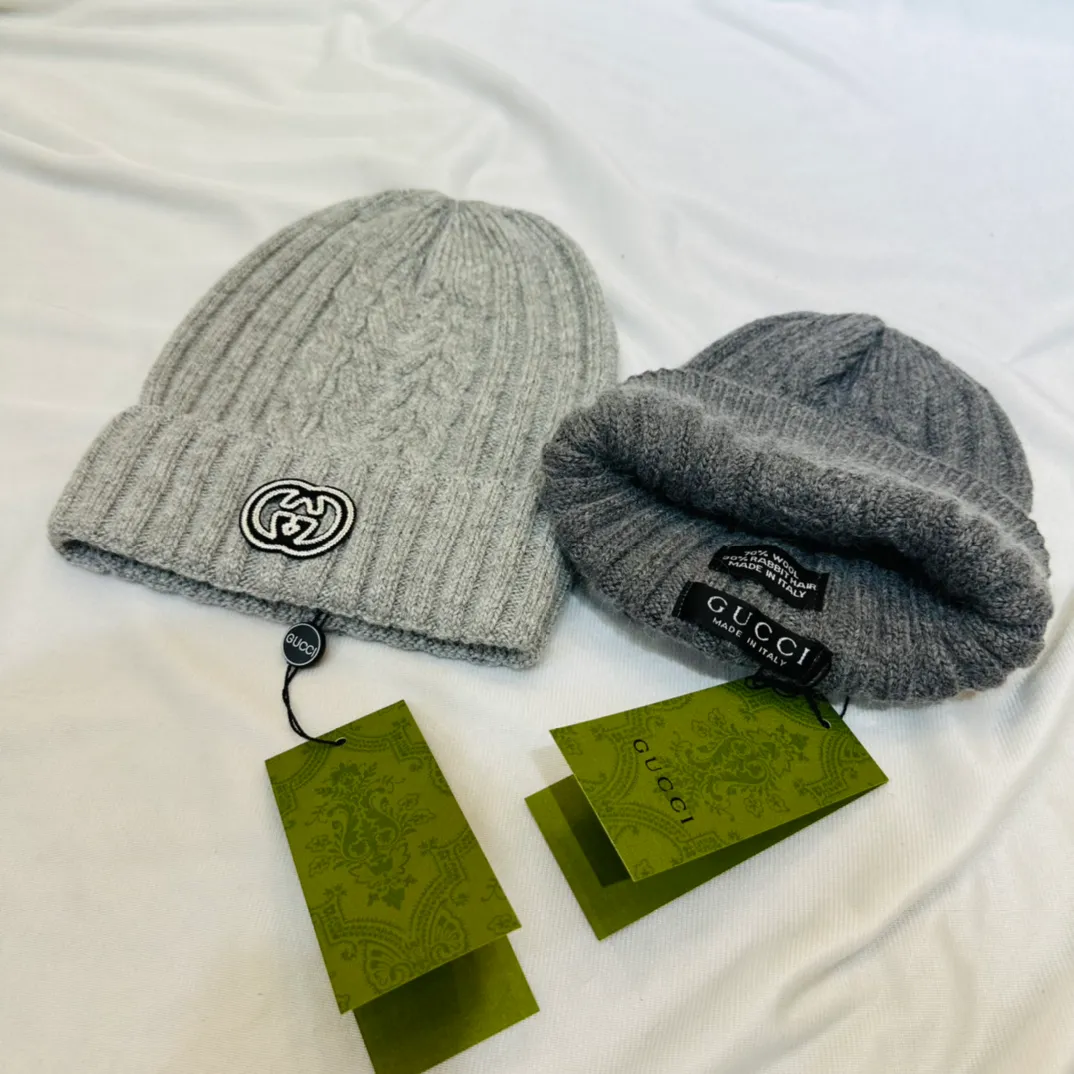 🉐90💛 Comes with dust bag [GUCCI] 2023 autumn and winter new style wool knitted beanie of the same style as the big brand, complete with tags ~ perfect for going out on the street!