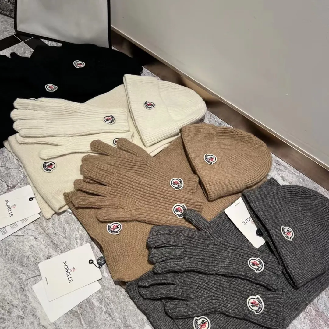 Moncler three-piece set cashmere knitted hat+scarf🧣+gloves🧤
