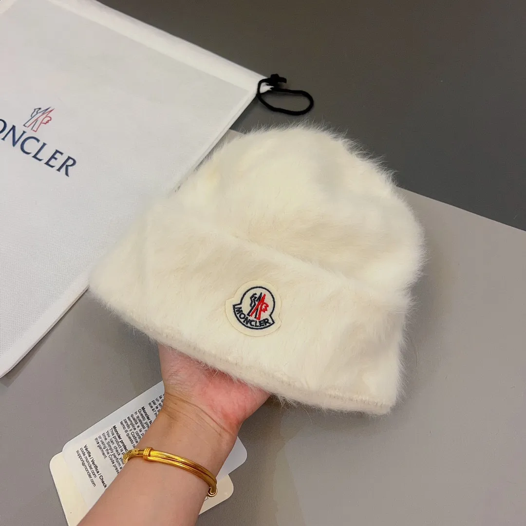 p60 Moncler✔️Autumn and winter rabbit fur knitted hat, candy color rabbit fur cold hat🧶