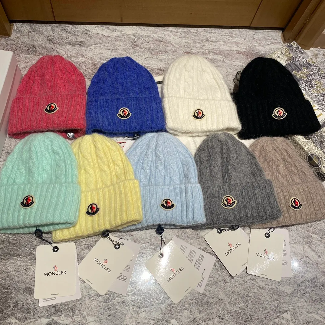 Private price with picture Moncler mask high version new three-dimensional logo rabbit hair twist knitted hat❤️