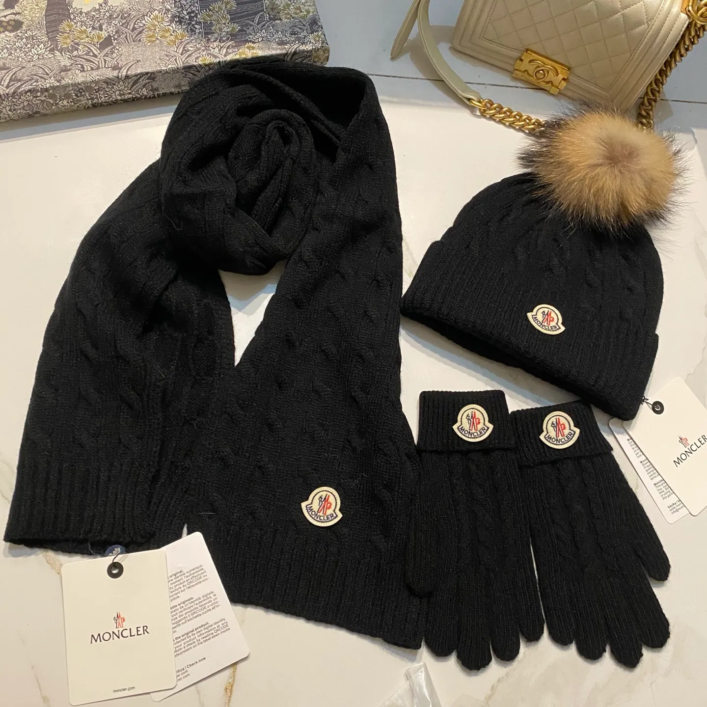 Moncler Mouth Covered Cashmere Three Piece Set