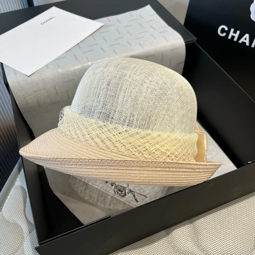💰220¥ Valentino VELNTINO linen hat, curled top hat, head circumference 57cm