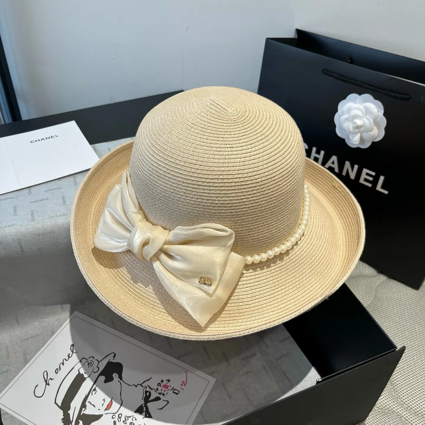 💰160¥ Valentino bow hat, rolled edge bow hat, head circumference 57cm