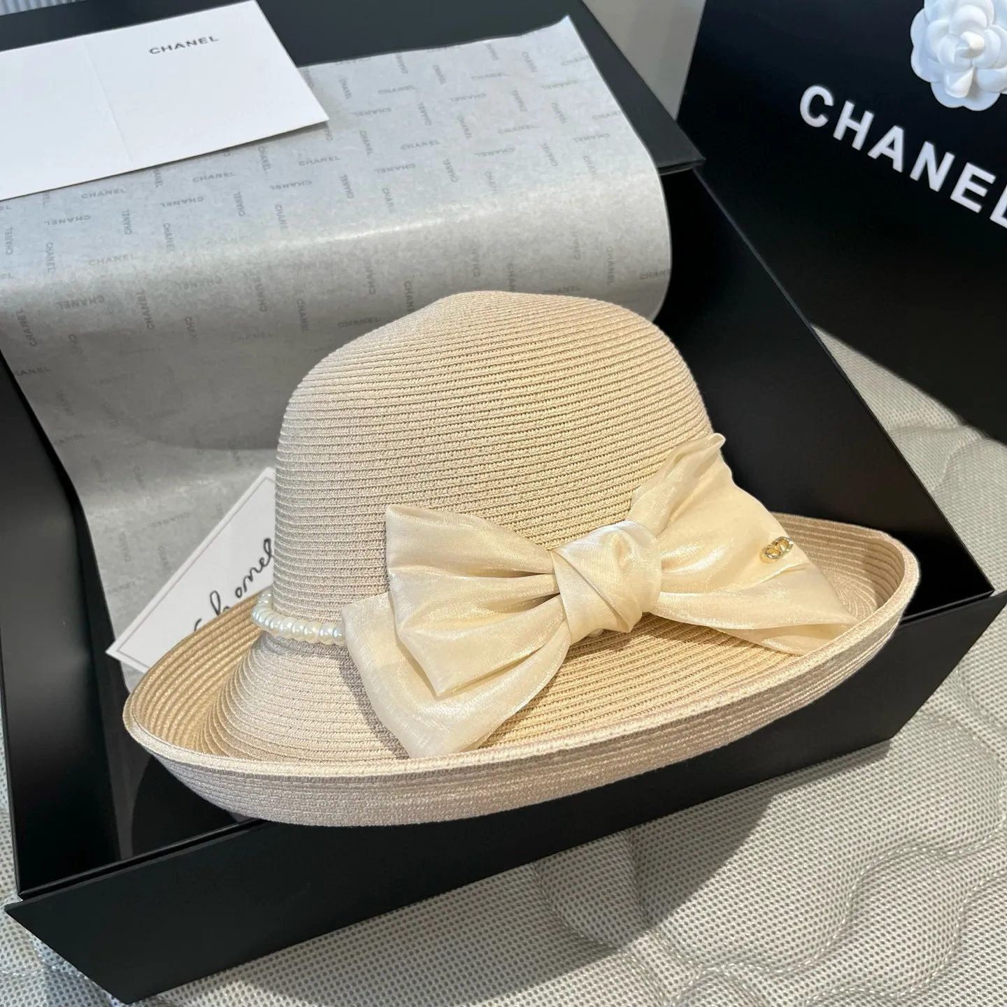 💰160¥ Valentino bow hat, rolled edge bow hat, head circumference 57cm