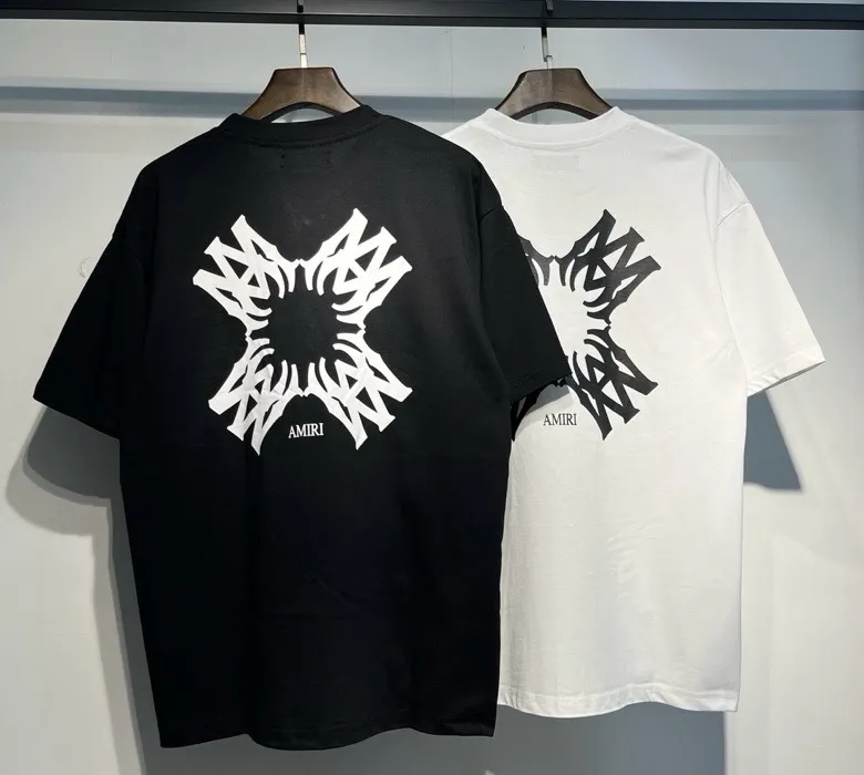 717 model P114 AMIRI real shot black white hanging letters S. M. L. XL