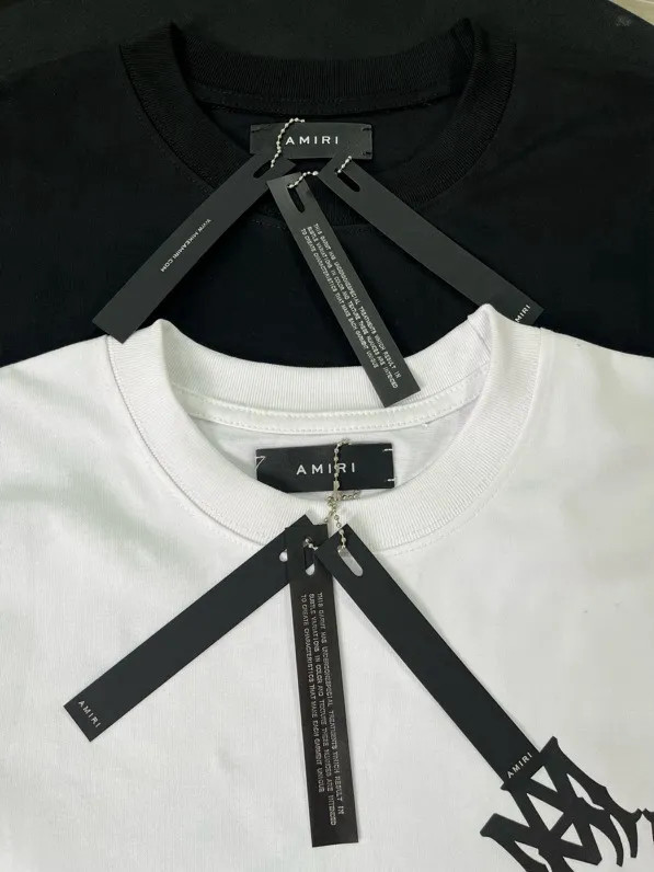 717 model P114 AMIRI real shot black white hanging letters S. M. L. XL