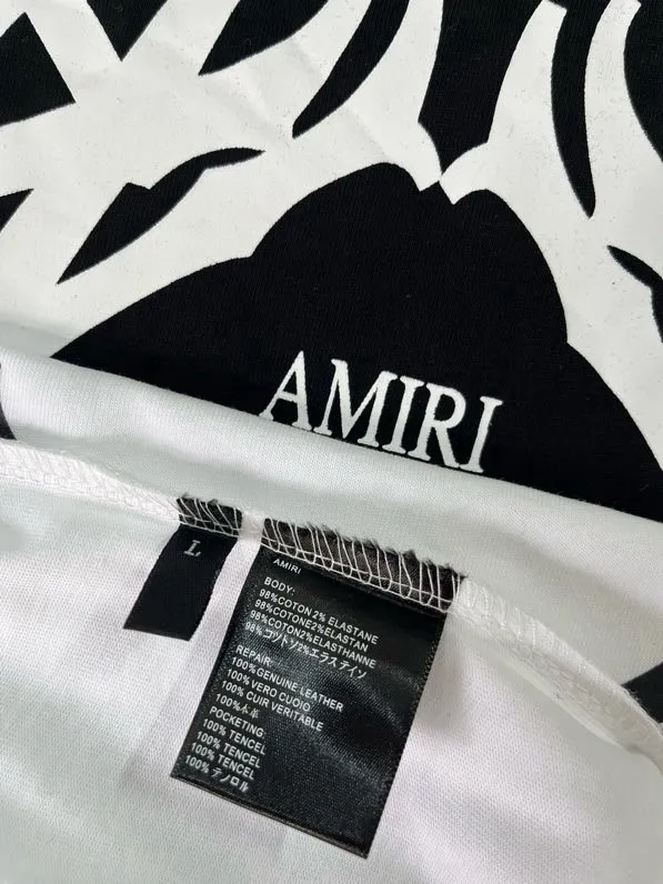 717 model P114 AMIRI real shot black white hanging letters S. M. L. XL