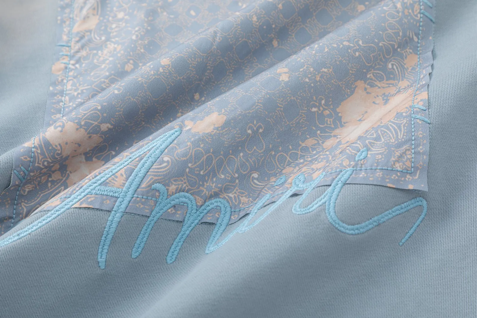 7202#P336, AMIRI patch embroidery washed style, color: black, blue, size: S M L XL