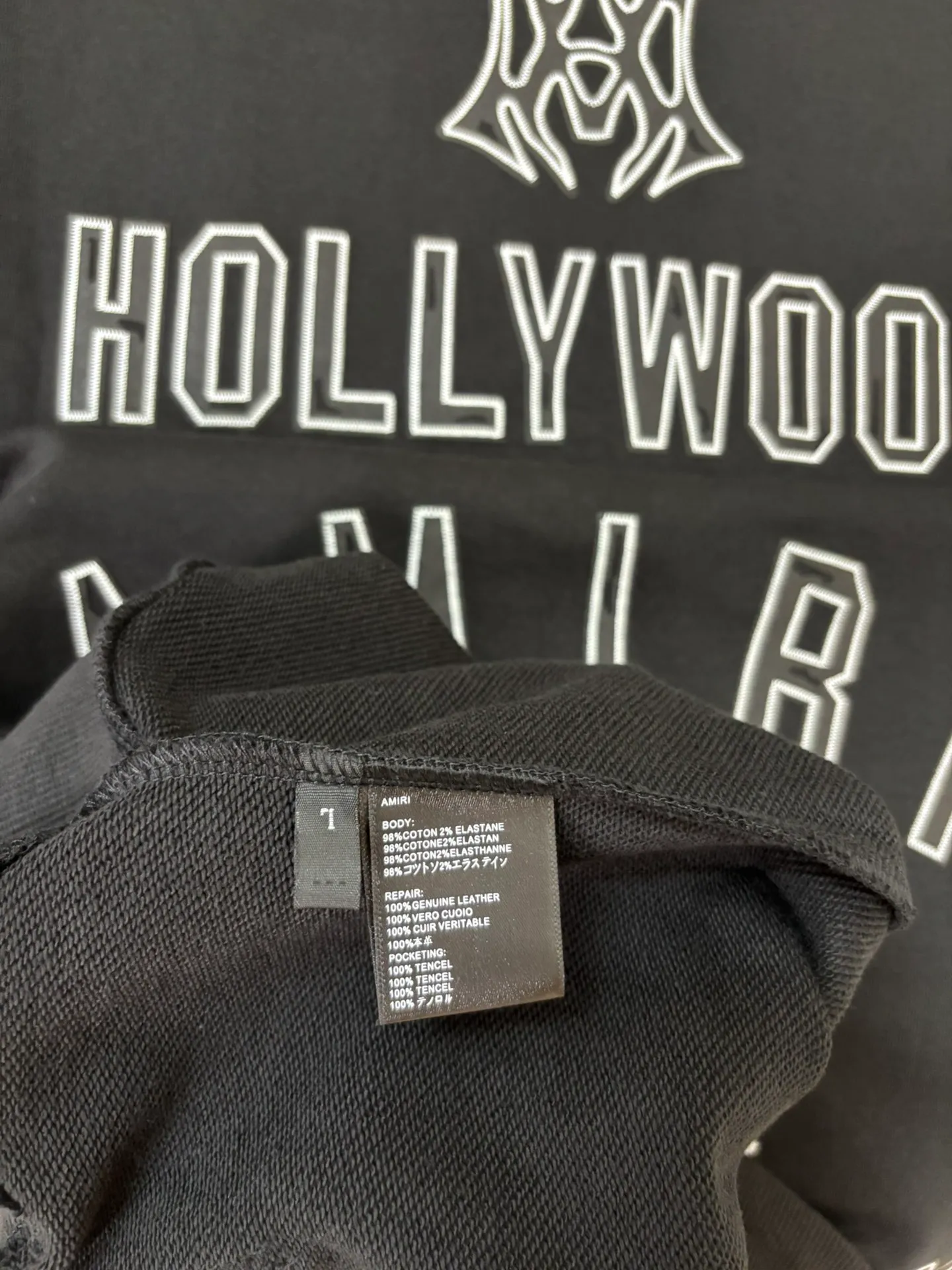 893 P230 autumn and winter new product AMIRI real shot sweatshirt black hanging shot S. M. L. XL