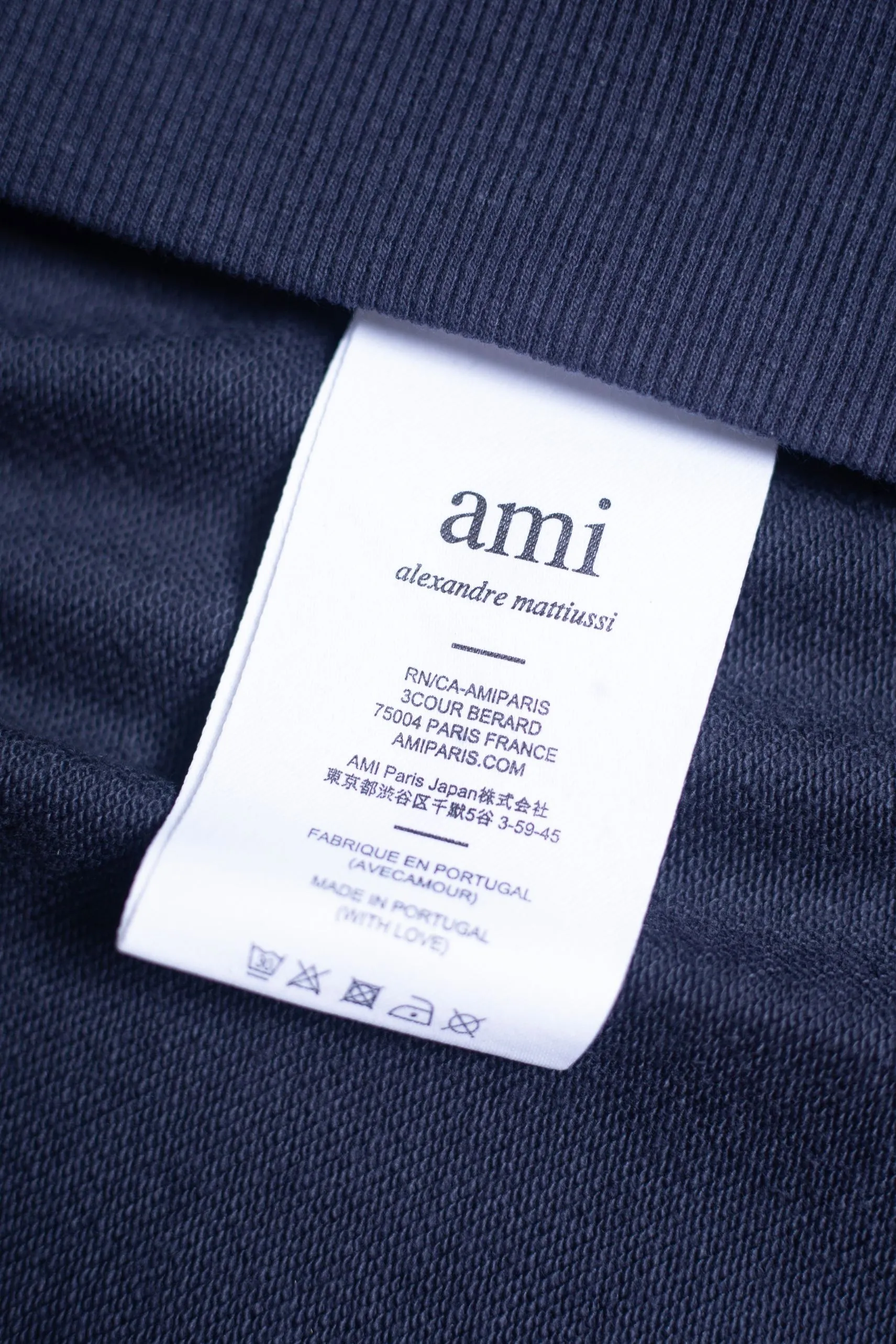 P160 AMI 25 autumn and winter new classic eight-letter custom stamp, customized 360g pure cotton fabric, high version, new main wheat, washed wheat, same style for men and women, color: royal blue, size: S-XL
