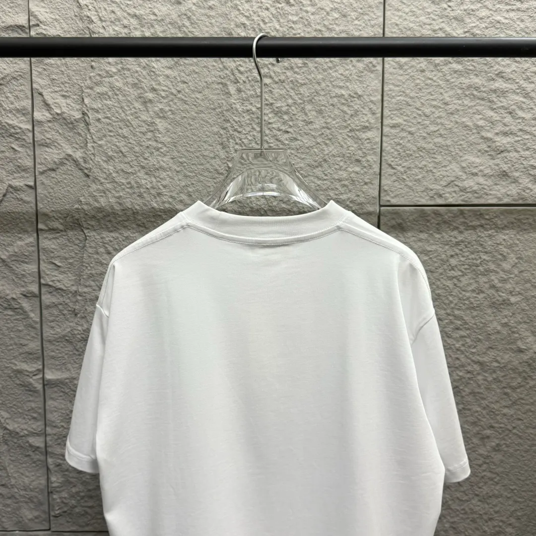 🅿️180 Ami* 2025 spring and summer new style Ami letter embroidery customized double yarn plain cotton fabric short-sleeved T-shirt for men and women Color: black white floral gray Size: S (90-130 pounds) M (120-150 pounds) L (140-165 pounds) XL (160-180 pounds) XXL (180-210 pounds)