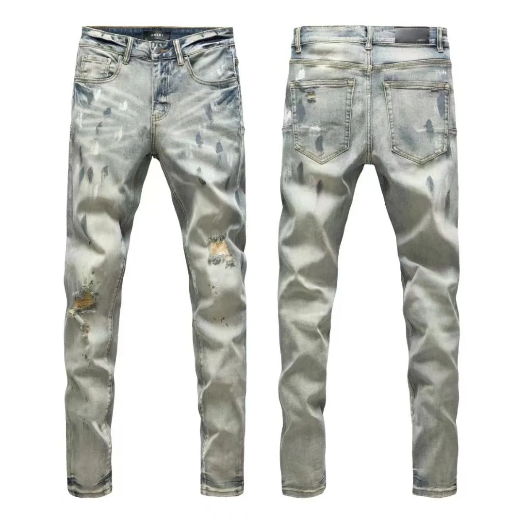 #N22 P246💰 (Top version) AMIRI hot high street jeans slim fit stretch washed knife cut trousers for men AMIRI amiri is transliterated as Emil, which is the name of the founder. Mike Amiri, the founder of amiri, grew up in Los Angeles, USA. He was influenced by local street culture and Punk Rock since childhood, so he founded the amiri brand named after himself. A variety of trendy clothing meets the needs of different fashion players. Amiri clothing has novel and unique styles and is a well-known street brand in the United States. The styles and styles of many clothes are loved by many street photographers. The various clothing styles meet the dressing needs of different people, show their unique temperament, and show the trend of dressing. amiri's jeans are relatively famous. Not only do they have many styles, but the quality of the jeans is also very good. Many celebrities have also worn amiri brand jeans. Color: Picture color Size: 28, 30, 32, 34, 36 28 30 32 34 36 Waist 71 76 81 86 91 Qianlang 26.5 27.5 28.5 29.5 30.5 Hou Lang 37 38 39 40 41 Foot 14 14.8 15.6 16.4 17.2 Foreign Minister 100 102 104 106 107