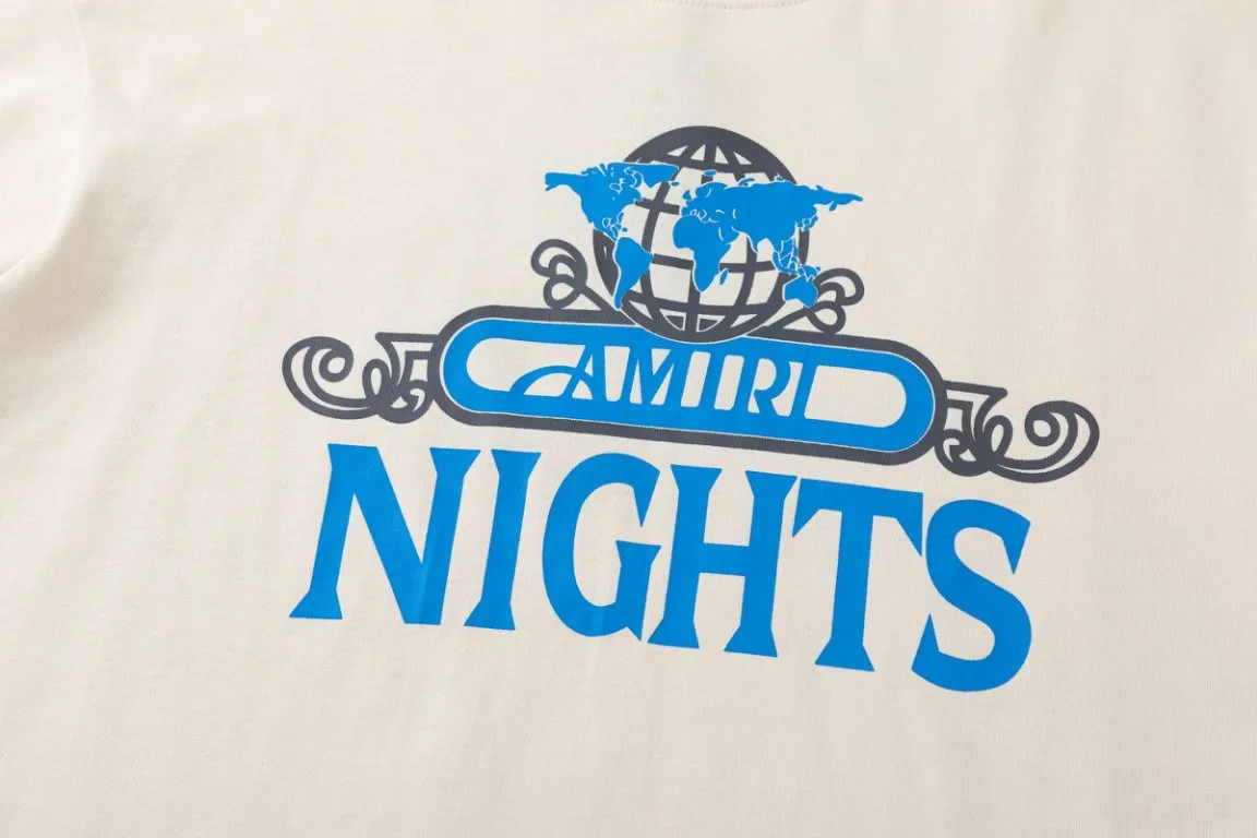 P150 8062#AMIRI earth print LOGO, color: black, apricot, size: S M L XL
