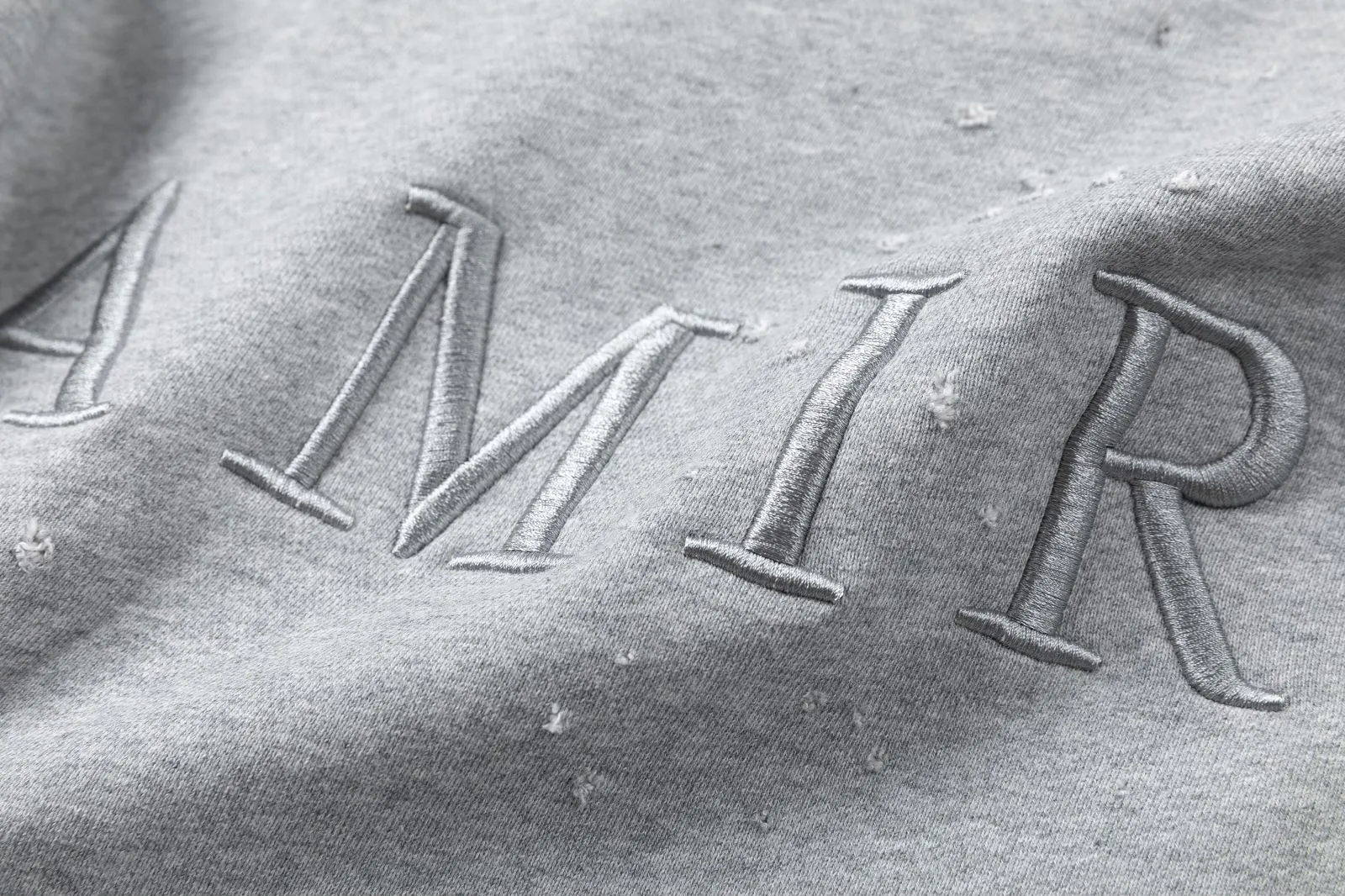 7177#P320AMIRI embroidered hole hooded sweatshirt, color: black, floral gray, size: S M L XL