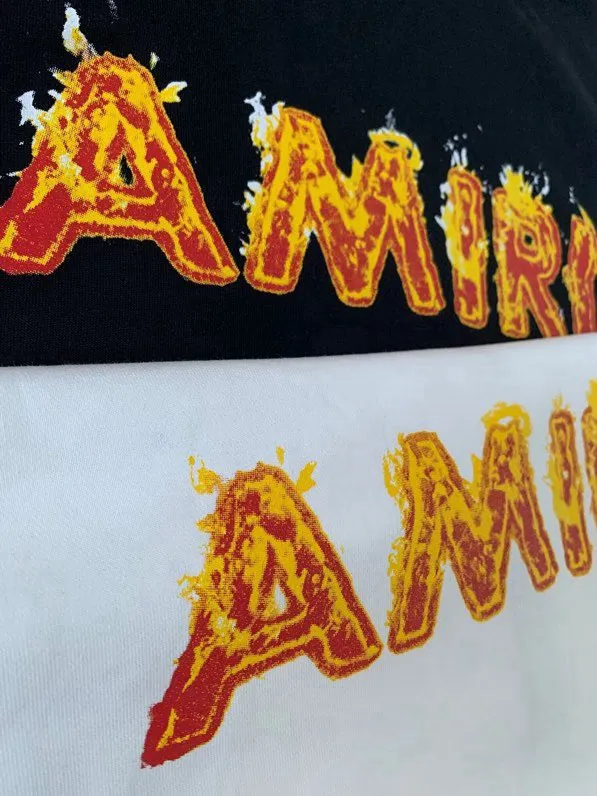 866 P220 AMIRI real shot sweatshirt black and white hanging shot S. M. L. XL