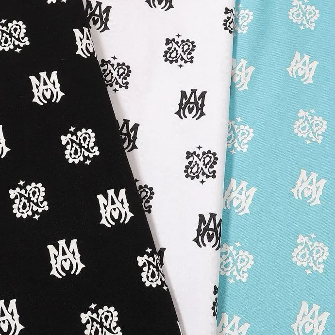 Style number: 688 P126 Fabric: 260g double yarn AMIRI 2024 spring and summer new logo round neck T-shirt high street same style for men and women loose classic letters all over printed LOGO short sleeves Color: white black code number: S M L XL