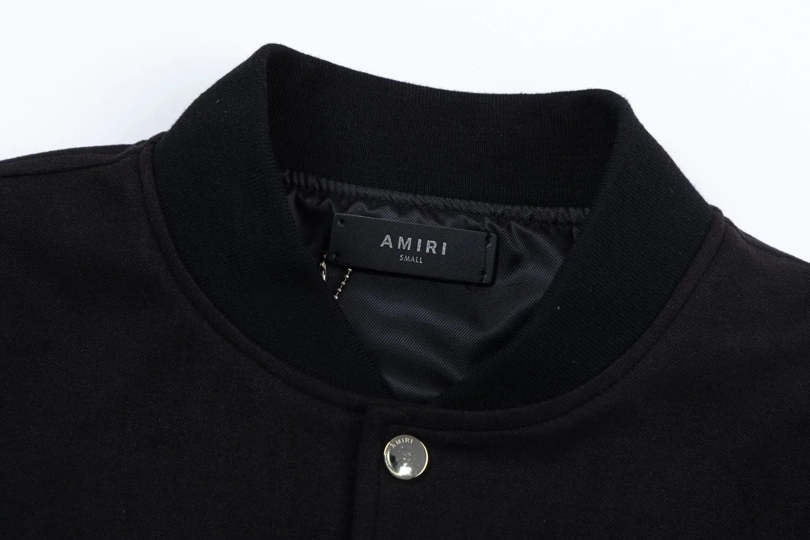7158#P456AMIRI leather embroidered LOGO, color: black, size: S M L XL
