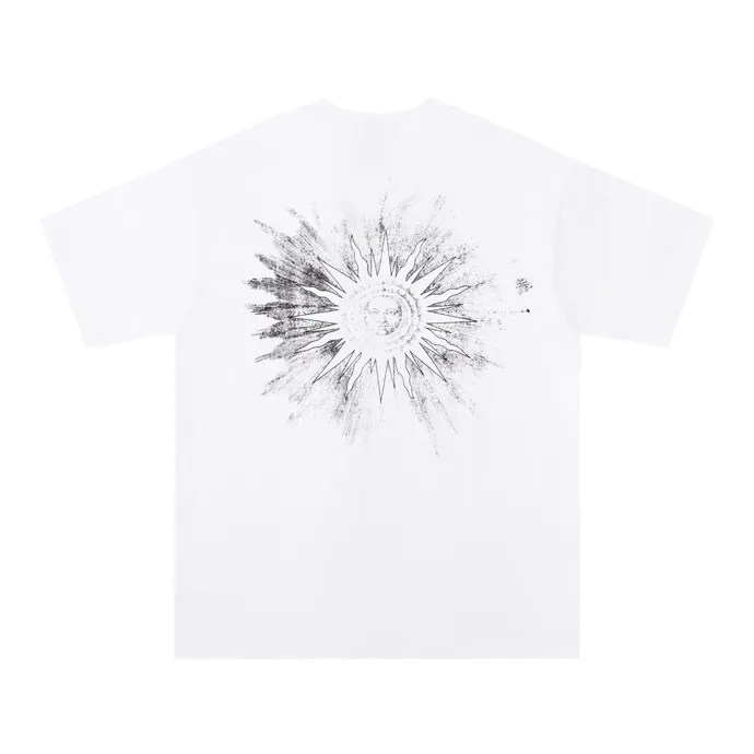Style number: 696 P120 Fabric: 260g double yarn AMIRI 2025 spring and summer new logo round neck T-shirt high street men and women loose classic sun letter short sleeves Color: white black Size: S M L XL
