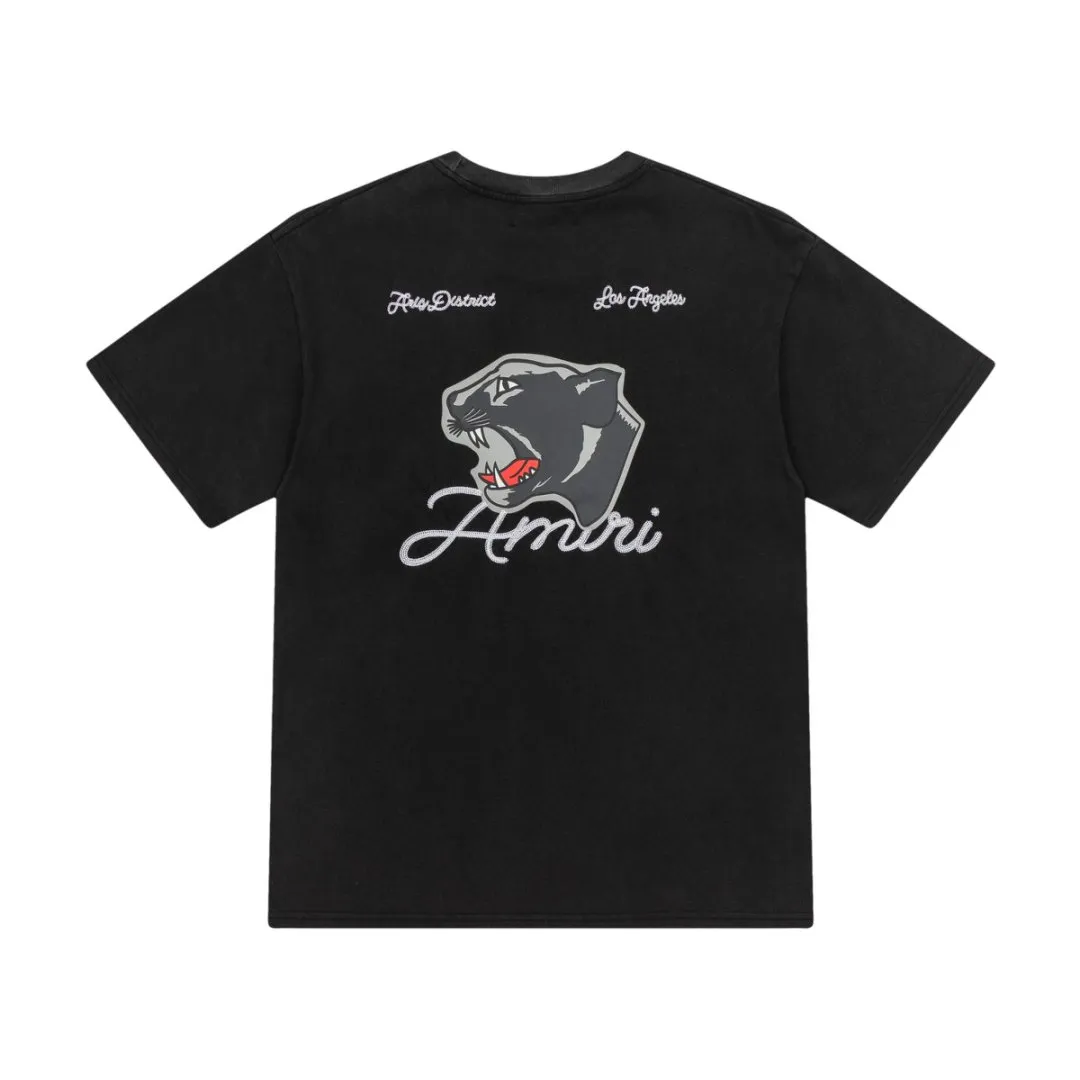 8017#P156amiri washed style with embroidered logo, made of 300g fabric, color: black. Size: S M L XL