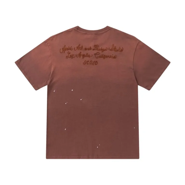 P166 8065#AMIRI classic LOGO embroidered hand-painted washed style, color: black, size: S M L XL
