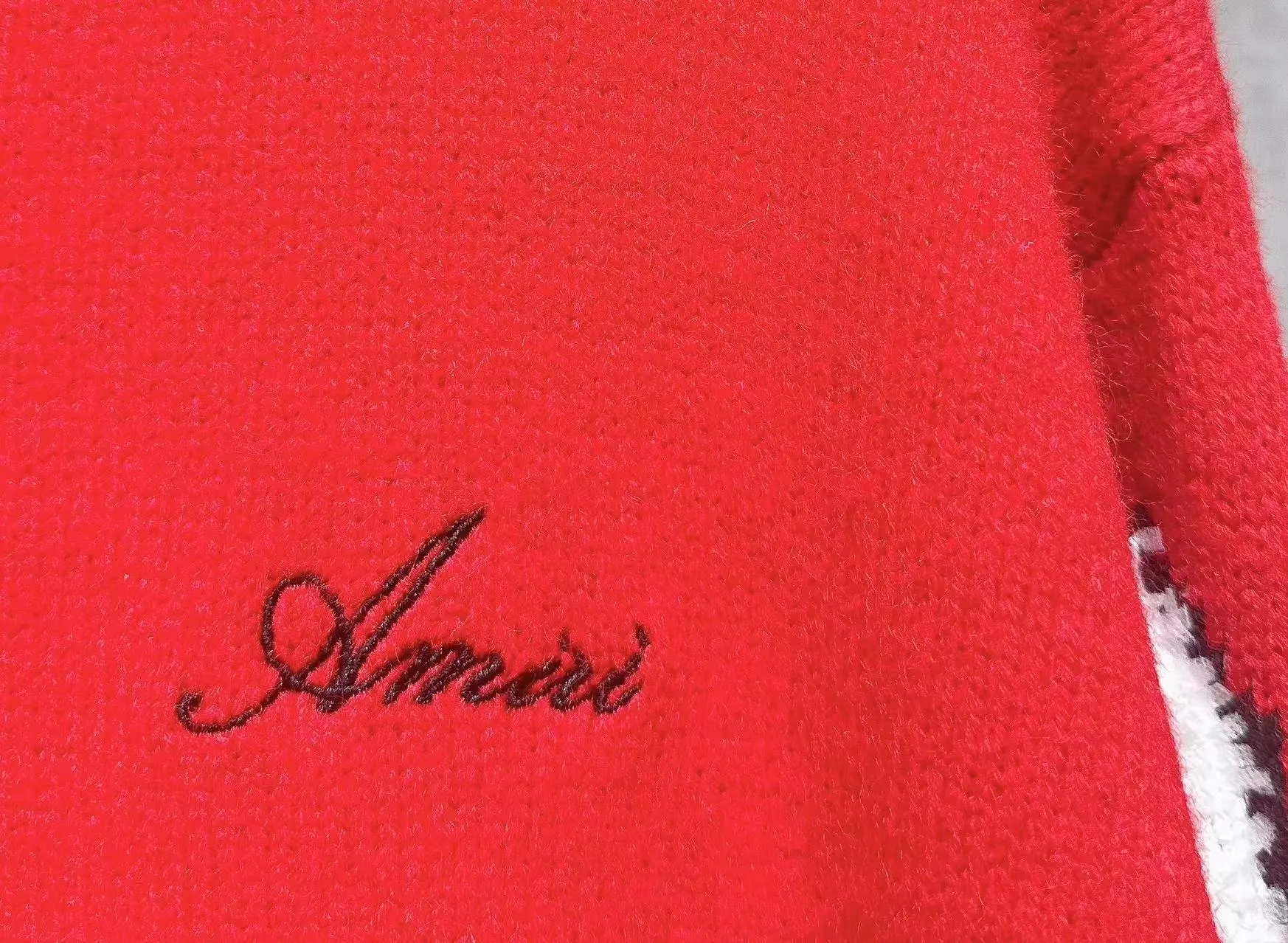 P290 🎉AMIRI new hooded sweater, logo embroidery on the chest + belly bag, 1:1 towel embroidery on the sleeves. Color: apricot white, red, gray, black, size: S M L XL XXL