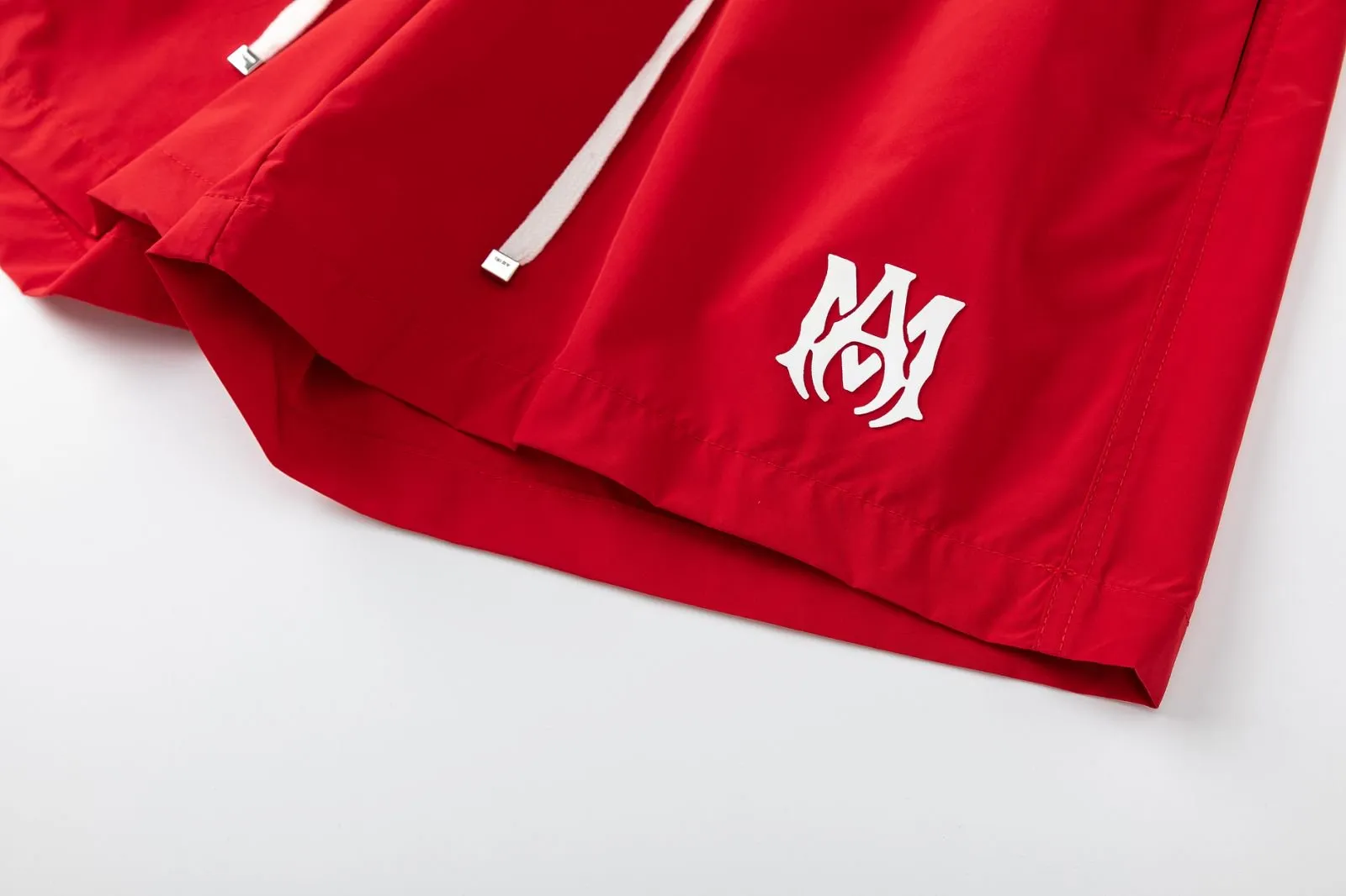 DK019#P220, AMIRI engraved film logo, cool and skin-friendly casual sports beach pants, color: black, Chinese red, size: S M L XL