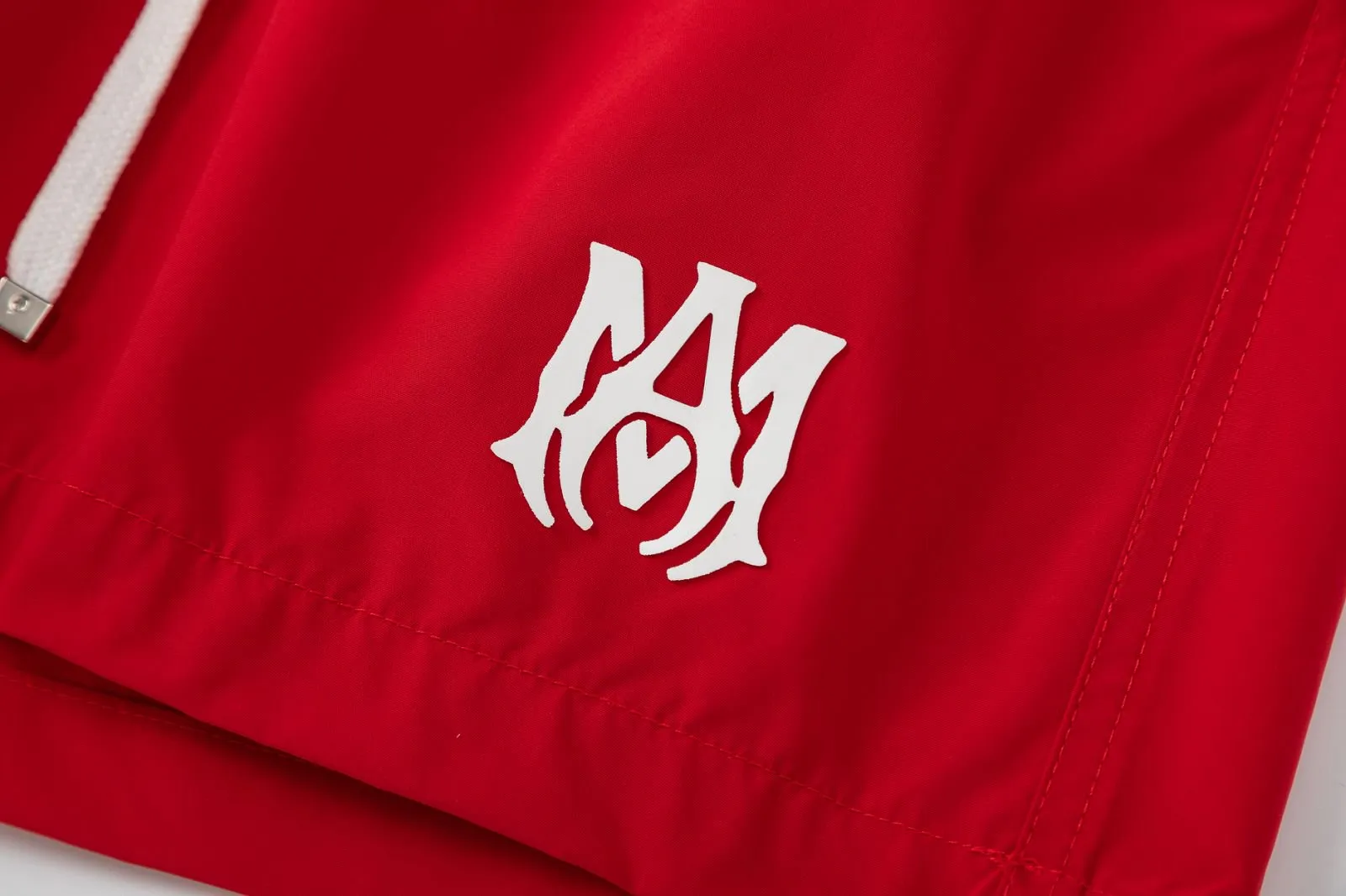 DK019#P220, AMIRI engraved film logo, cool and skin-friendly casual sports beach pants, color: black, Chinese red, size: S M L XL