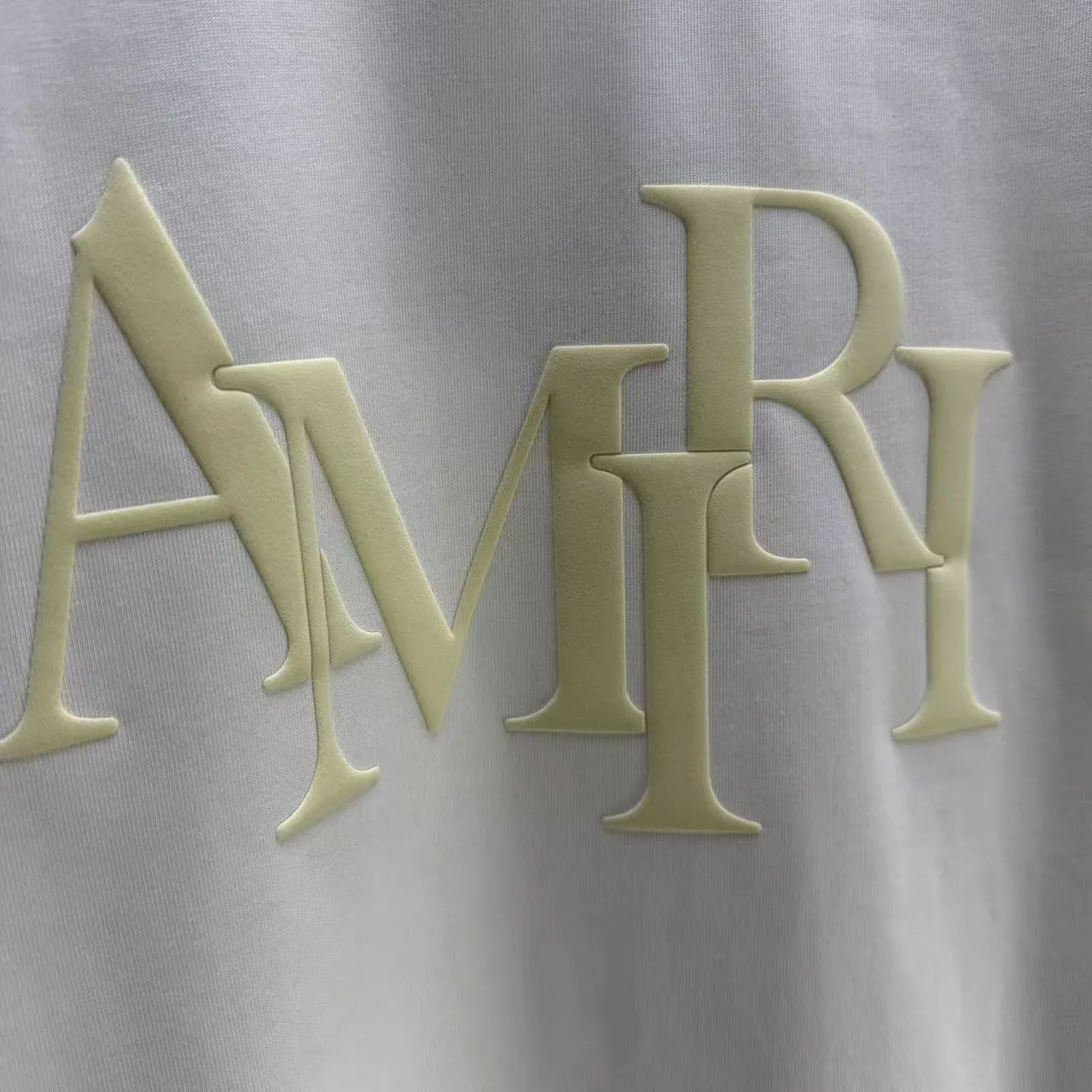 P140 AMIRI* 2025 autumn and winter new short-sleeved T-shirt, customized pure cotton letter logo, three-dimensional foaming, color: black, white, smart color, dark blue, code number: S M L XL XXL
