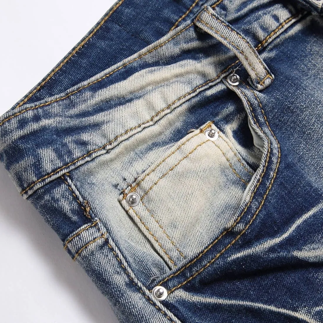 #M15 P168💰 Heavy AMIRI 24ss Embroidery Tiger🐯 High Street Jeans Slim Fit Stretch Washed Knife Cut Hole Trousers FOG High Street Men's Fashion AMIRI amiri is transliterated as Emil, which is the name of the founder. Mike Amiri, the founder of amiri, grew up in Los Angeles, USA, and was influenced by local street culture and Punk Rock since he was a child. Due to his influence, he founded the amiri brand named after himself. A variety of trendy clothing meets the needs of different fashion players. Amiri clothing has novel and unique styles and is a well-known street brand in the United States. The styles and styles of many clothes are loved by many street photographers. The various clothing styles meet the dressing needs of different people, show their unique temperament, and show the trend of dressing. amiri's jeans are relatively famous. Not only do they have many styles, but the quality of the jeans is also very good. Many celebrities have also worn amiri brand jeans. Color: Picture color Size: 30-32-34-36
