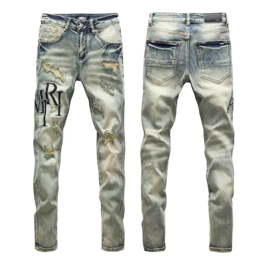 #N12 P246💰 (Extreme version) AMIRI explosive high street jeans slim fit stretch washed knife cut trousers for men AMIRI amiri is transliterated as Emil, which is the name of the founder. Mike Amiri, the founder of amiri, grew up in Los Angeles, USA. He was influenced by local street culture and Punk Rock since childhood, so he founded the amiri brand named after himself. A variety of trendy brand clothing meets the needs of different trendy players. Amiri clothing has novel and unique styles and is a well-known street brand in the United States. The styles and styles of many clothes are loved by many street photographers. The various clothing styles meet the dressing needs of different people, show their unique temperament, and show the trend of dressing. amiri's jeans are relatively famous. Not only do they have many styles, but the quality of the jeans is also very good. Many celebrities have also worn amiri brand jeans. Color: Picture color Size: 28, 30, 32, 34, 36 28 30 32 34 36 Waist 71 76 81 86 91 Qianlang 26.5 27.5 28.5 29.5 30.5 Hou Lang 37 38 39 40 41 Foot 14 14.8 15.6 16.4 17.2 Foreign Minister 100 102 104 106 107