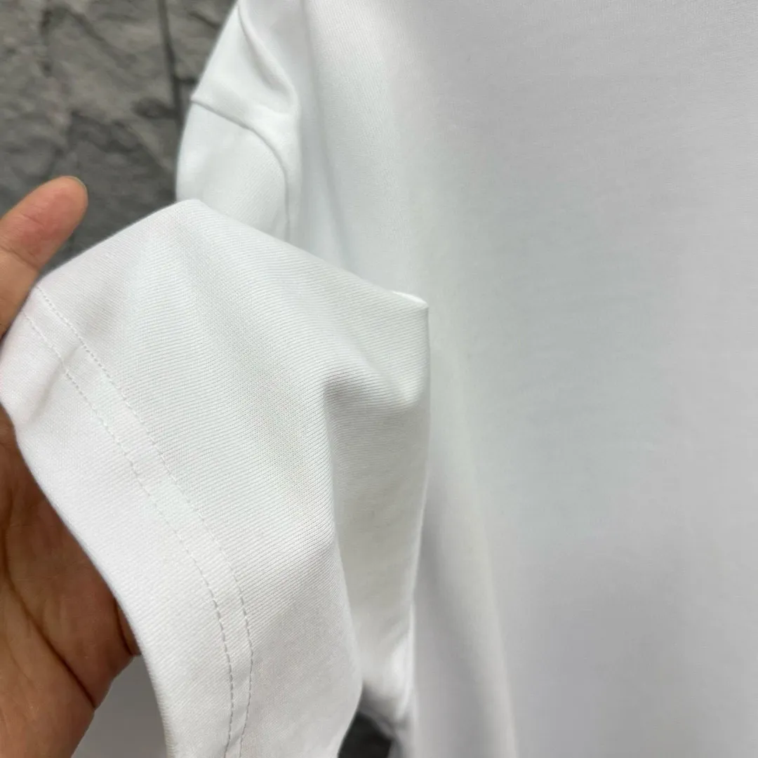 🅿️180 Ami* 2025 spring and summer new style Embroidered red love Customized double yarn plain cotton fabric Short-sleeved T-shirt Uniform for men and women Color: black white light blue light pink Size: S (90-130 pounds) M (120-150 pounds) L (140-165 pounds) XL (160-180 pounds) XXL (180-210 pounds)