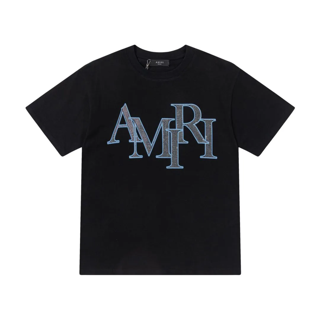 7152#P160AMIRI hot diamond LOGO, color: black, green, light blue. Size: S M L XL