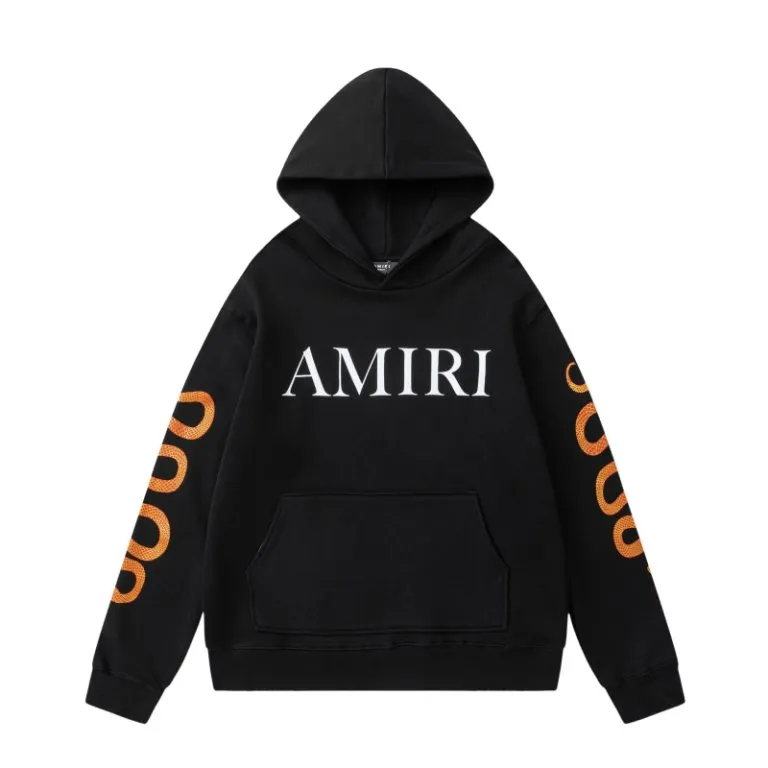 P310 7199#AMIRI Year of the Snake limited edition, made of 480g terry fabric, color: black, white, size: S M L XL
