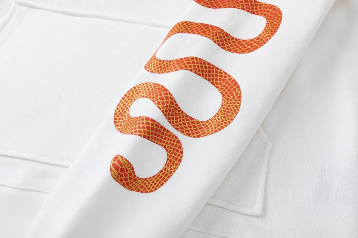 P310 7199#AMIRI Year of the Snake limited edition, made of 480g terry fabric, color: black, white, size: S M L XL