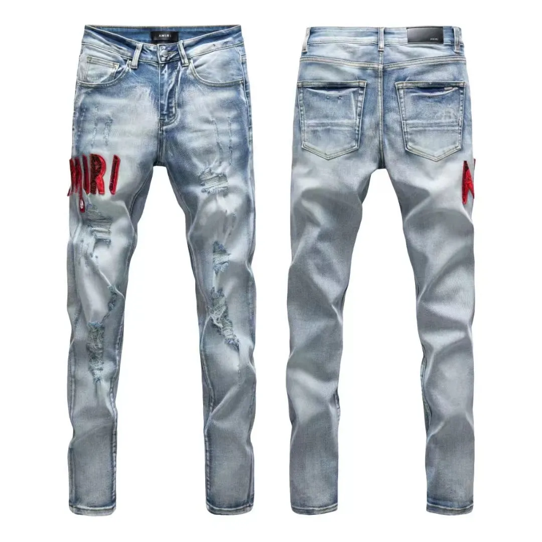 #N06 P246💰 (Extreme Version) AMIRI High Street Jeans Slim Fit Stretch Washed Knife Hole Trousers Men's Fashion AMIRI amiri is transliterated as Emil, which is the name of the founder. Mike Amiri, the founder of amiri, grew up in Los Angeles, USA. He was influenced by local street culture and Punk Rock since childhood, so he founded the amiri brand named after himself. A variety of trendy clothing meets the needs of different fashion players. Amiri clothing has novel and unique styles and is a well-known street brand in the United States. The styles and styles of many clothes are loved by many street photographers. The various clothing styles meet the dressing needs of different people, show their unique temperament, and show the trend of dressing. amiri's jeans are relatively famous. Not only do they have many styles, but the quality of the jeans is also very good. Many celebrities have also worn amiri brand jeans. Color: Picture color Size: 28, 30, 32, 34, 36 28 30 32 34 36 Waist 71 76 81 86 91 Qianlang 26.5 27.5 28.5 29.5 30.5 Hou Lang 37 38 39 40 41 Foot 14 14.8 15.6 16.4 17.2 Foreign Minister 100 102 104 106 107