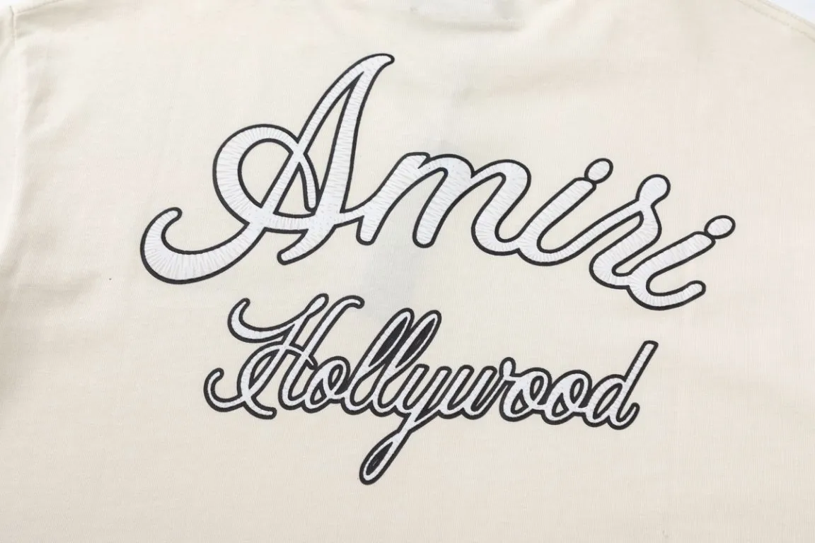 P142 8069#AMIRI suede letter craft, using 300 grams of fabric, color: black, apricot, size: S M L XL