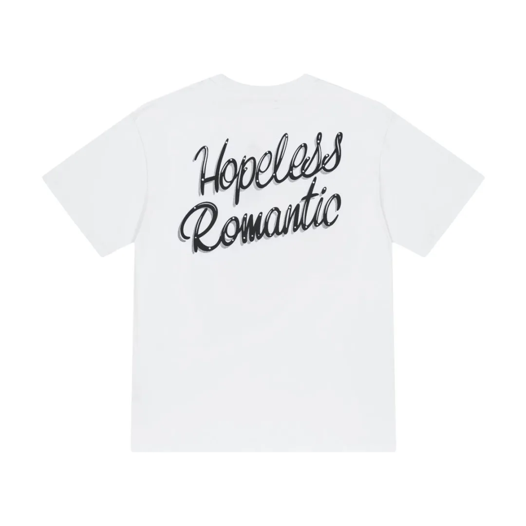 8035#P170, AMIRI cartoon logo, digital direct printing printed washed loose version of T-shirt, made of 300g heavy fabric, color: black, white, size: S M L XL