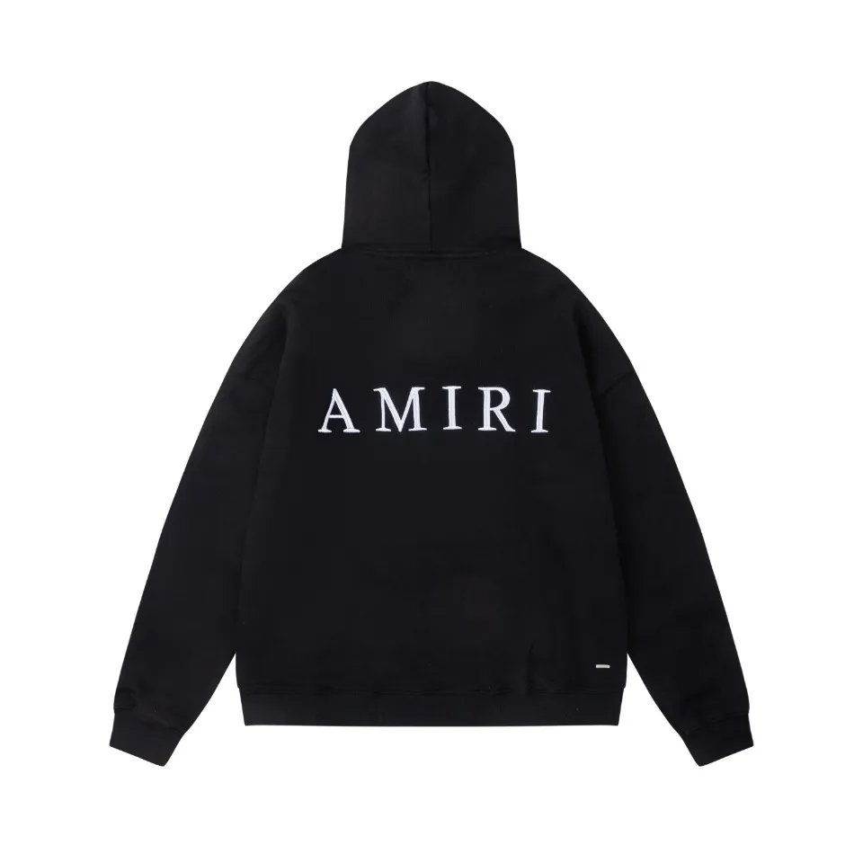 7020#P300AMIRI cross letter embroidery, hooded pullover long-sleeved tops, jackets, sweatshirts, men's and women's trendy high street designers. Color: black, coffee. Size;S M L XL