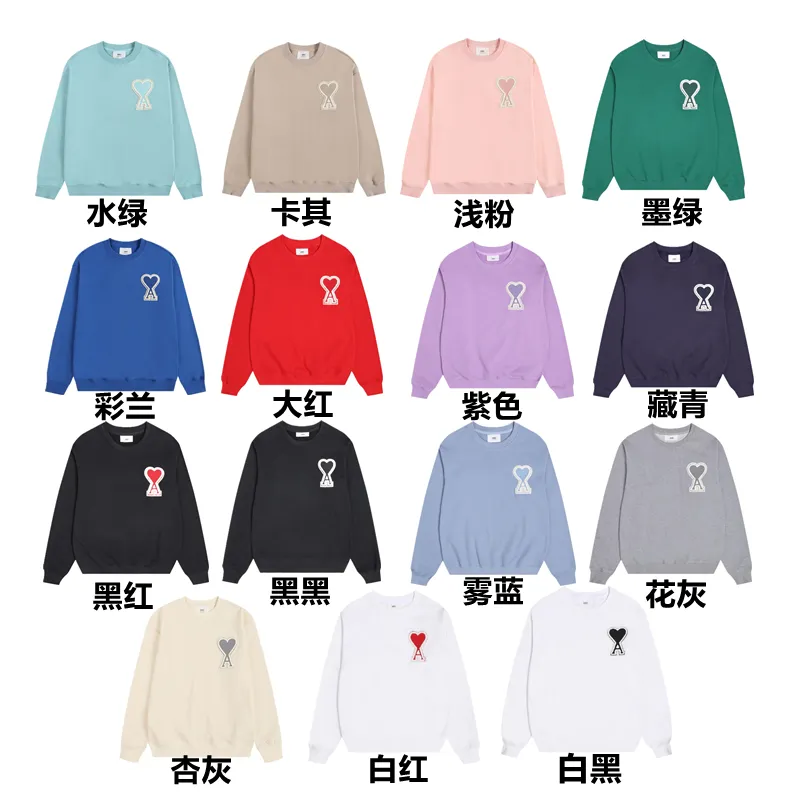 P150 Style No. 204 2025 embroidered large chapter style (with matching straight-leg sweatpants without color difference) AMI 2025 autumn and winter classic large chapter round neck sweatshirt 15 colors to meet everyone's needs. The fabric is made of 380 grams of pure cotton fabric, which is thick and textured. The whole network's counters purchase quality supporting output, which perfectly restores the genuine Zhang Zi. All thick wool knits are used. The absolute quality can be compared with any store in the market at will. There is no color difference in the fixed-dyed threads. The detailed accessories and tag packaging are all 1:1 with the genuine products. The ingenuity spirit gives back to customers.   Color: 15 colors as shown below Code number: S M L XL