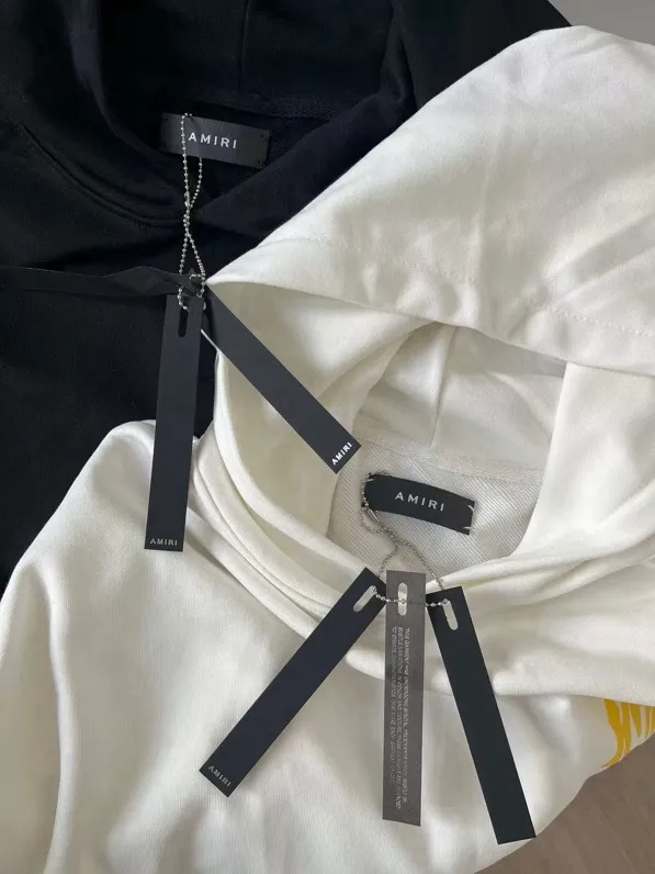 859 P220 AMIRI real shot sweatshirt black and white hanging shot S. M. L. XL