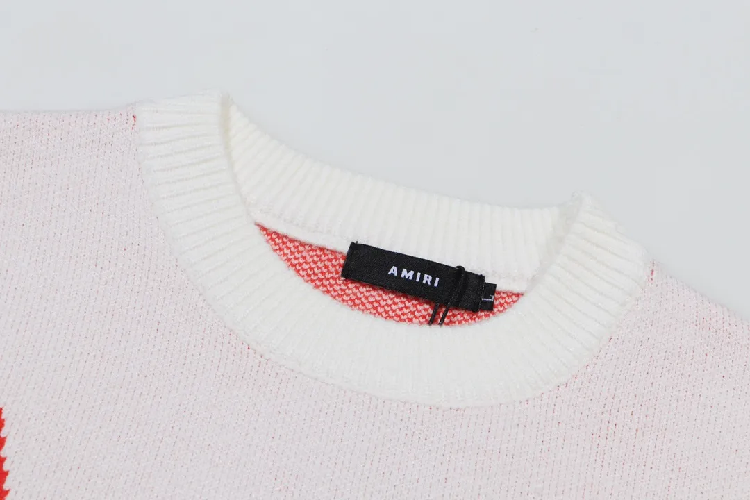 P280 AMIRI 2024 new sweater with 22 letters large logo on the back Color: White Black Size: S M L XL XXL
