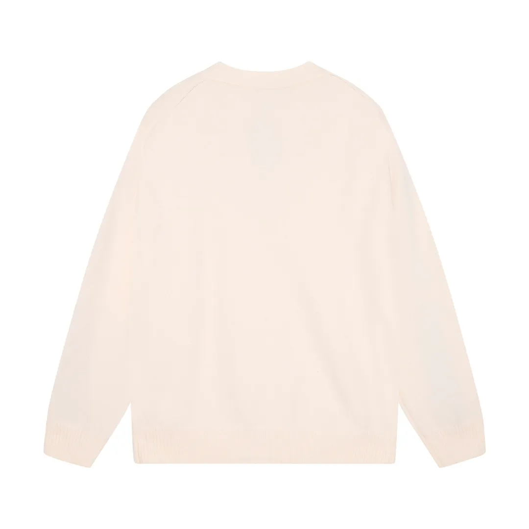P320 AMIRI new letter logo jacquard, tassel V-neck cardigan sweater Color: blue black apricot Code number: S M L XL XXL