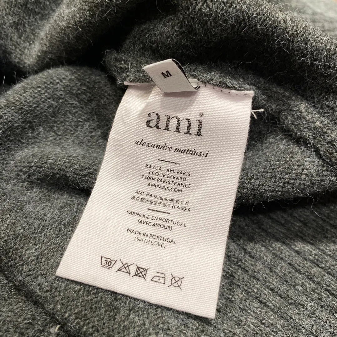 🅿️320 AMI Amy 24AW Heart♥️A small love jacquard cardigan, thick and comfortable 12-needle sweater cardigan, same style for men and women smlxl