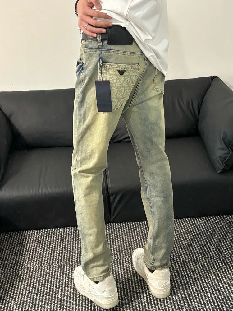 P180 Classic and versatile AMANI jeans. The back pockets are molded and customized with full-print logos. They are very label-like. The high-end leather tags are soul-like, retro, fashionable and modern, perfectly flaunting the brand’s identity! High-grade imported denim raw-color fabrics are supplied to customers. Pure 14oz denim fabrics from Okayama, Japan are specially selected. The heavy-duty environmentally friendly plant enzyme washing process makes the fabrics perfectly transformed and sublimated. The texture has a light retro color, which enriches the overall vision! The classic SLIM tailoring version has impeccable upper body effect. It can be matched with any top in the wardrobe. It is suitable for both business and leisure. It is suitable for various daily wear. The upper body is full of style. It is an invincible and versatile product. It is a must-have type for quality control! Color: Picture color Size: M-XXL