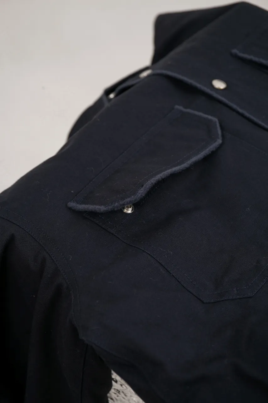 SIZE CHART MORE DETAILS DIOR AND LEWIS HAMILTON Navy blue cotton denim jacket shirt