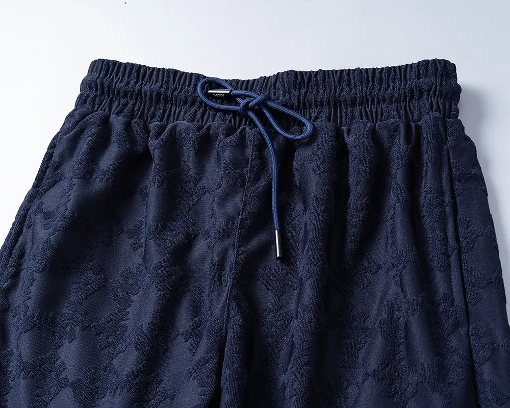 P140 Mili's 2026 spring and summer new men's casual shorts, terry jacquard fabric, stylish and handsome, comfortable fabric, rigorous workmanship, and neat wiring. Good upper body effect·Size M-3XL Sapphire Blue