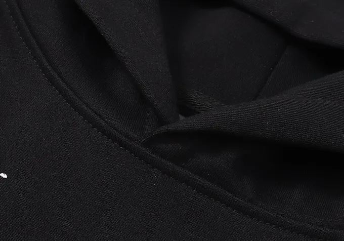 Style number: 883 P220 Fabric: 360g pure cotton terry sweatshirt AMIRI 2025 autumn and winter new logo hooded terry sweatshirt high street unisex loose classic letter jacket Color: black Size: S M L XL