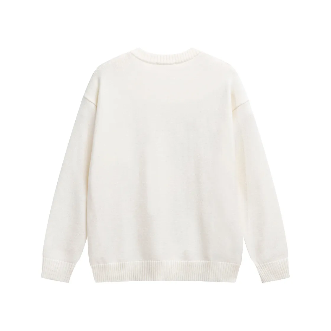 CYA55#2022 Spring and Autumn New Ami Small Love Embroidered Round Neck Wool Sweater, Same Style for Men and Women Color: Black Apricot White Size: S-XL