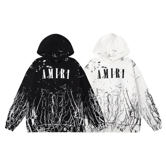 Style number: 888 P230 Fabric: 360g pure cotton terry sweatshirt AMIRI 2025 autumn and winter new logo hooded terry sweatshirt high street unisex loose classic letter jacket Color: Black White Size: S M L XL